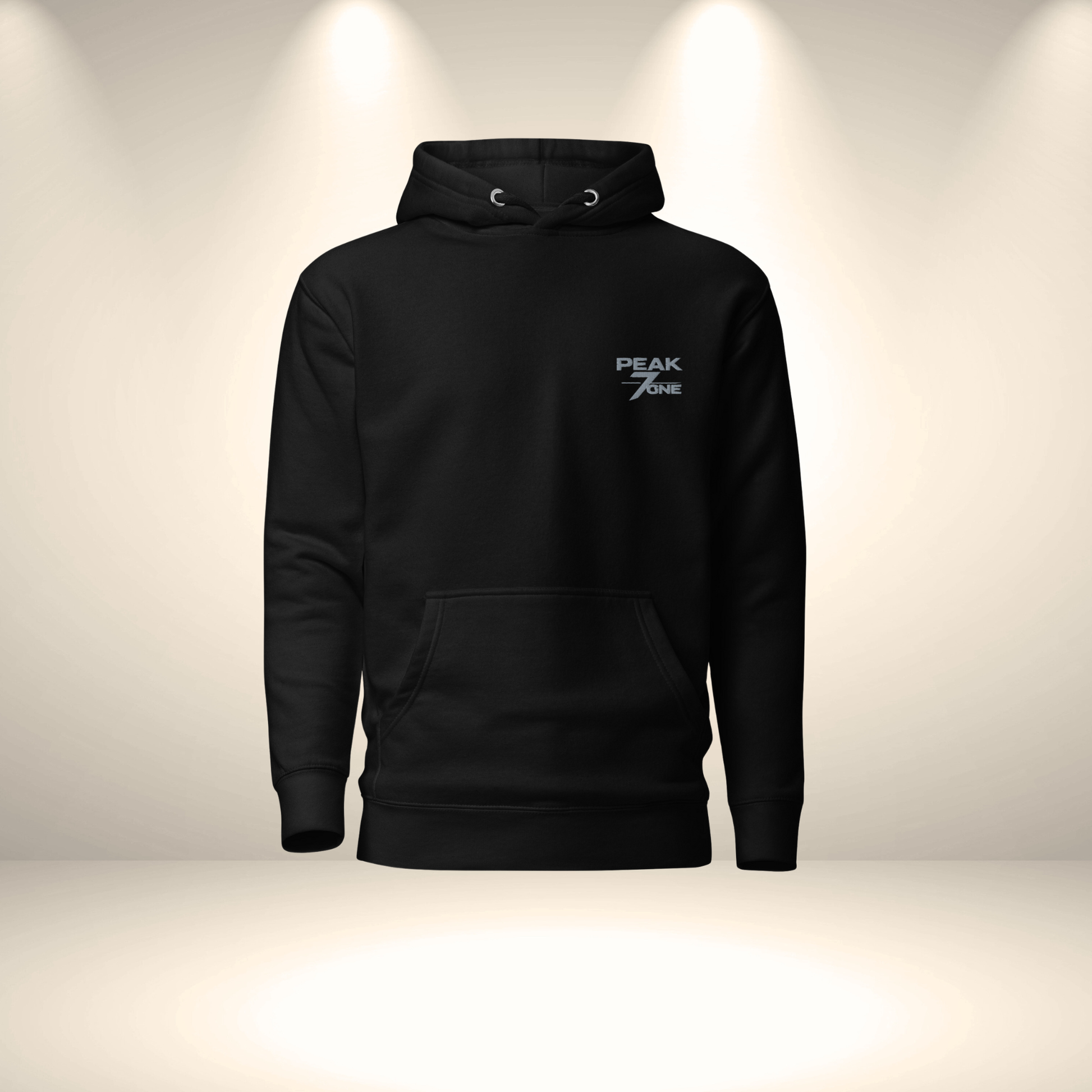 Peak7one Streetwear Hoodie – schwarzer Premium Hoodie im minimalistischen Design