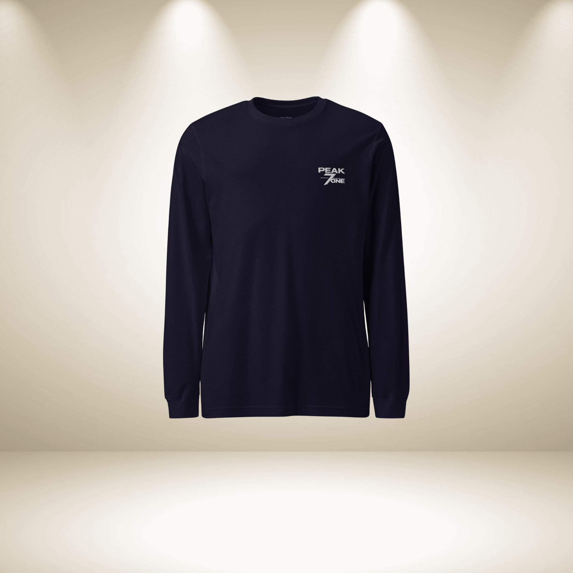 Peak7one Longsleeve Frontansicht – minimalistisches Premium Langarmshirt