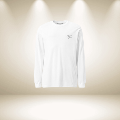 Peak7one Signature Longsleeve weiß – cleanes minimalistisches Shirt