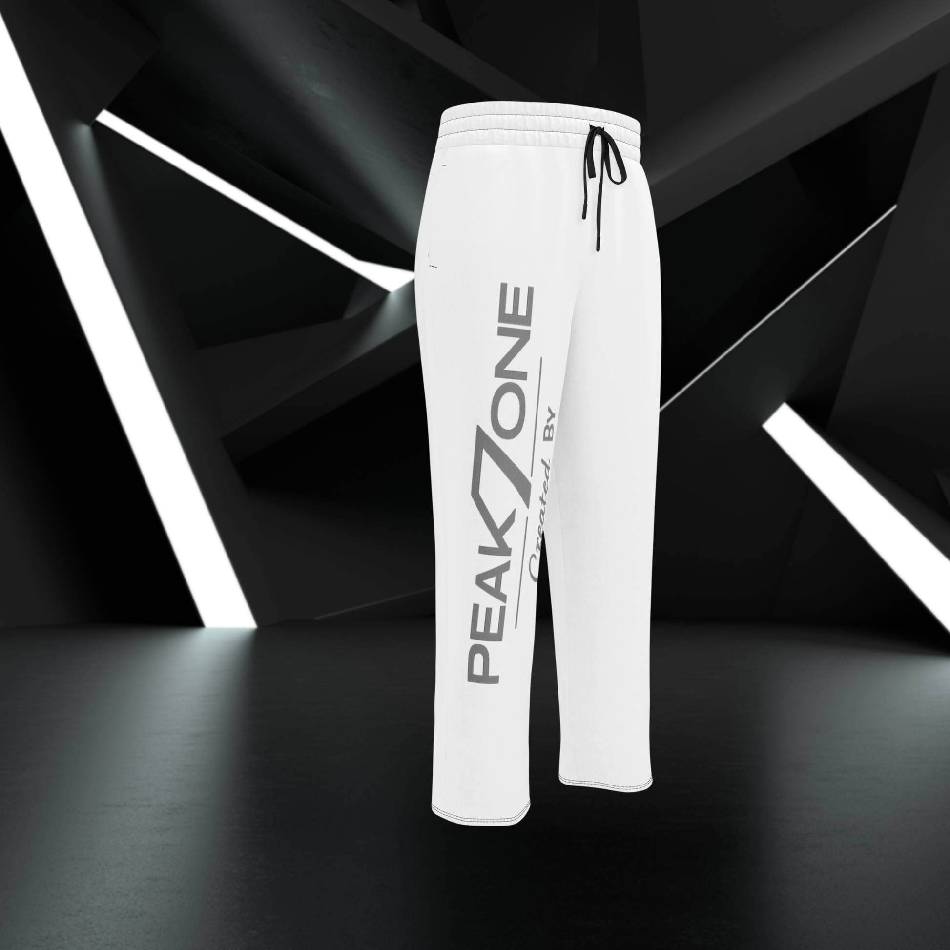 Peak7one Statement Jogger Streetwear Look – weiße Jogginghose mit Logo