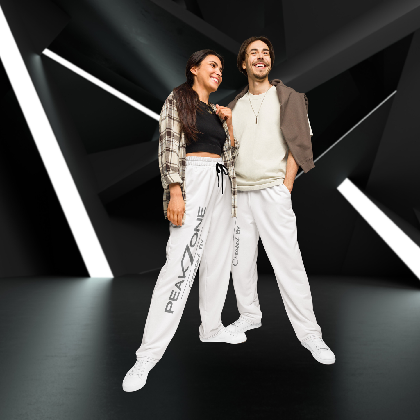 Peak7one Statement Jogger weiß – Premium Streetwear Jogginghose
