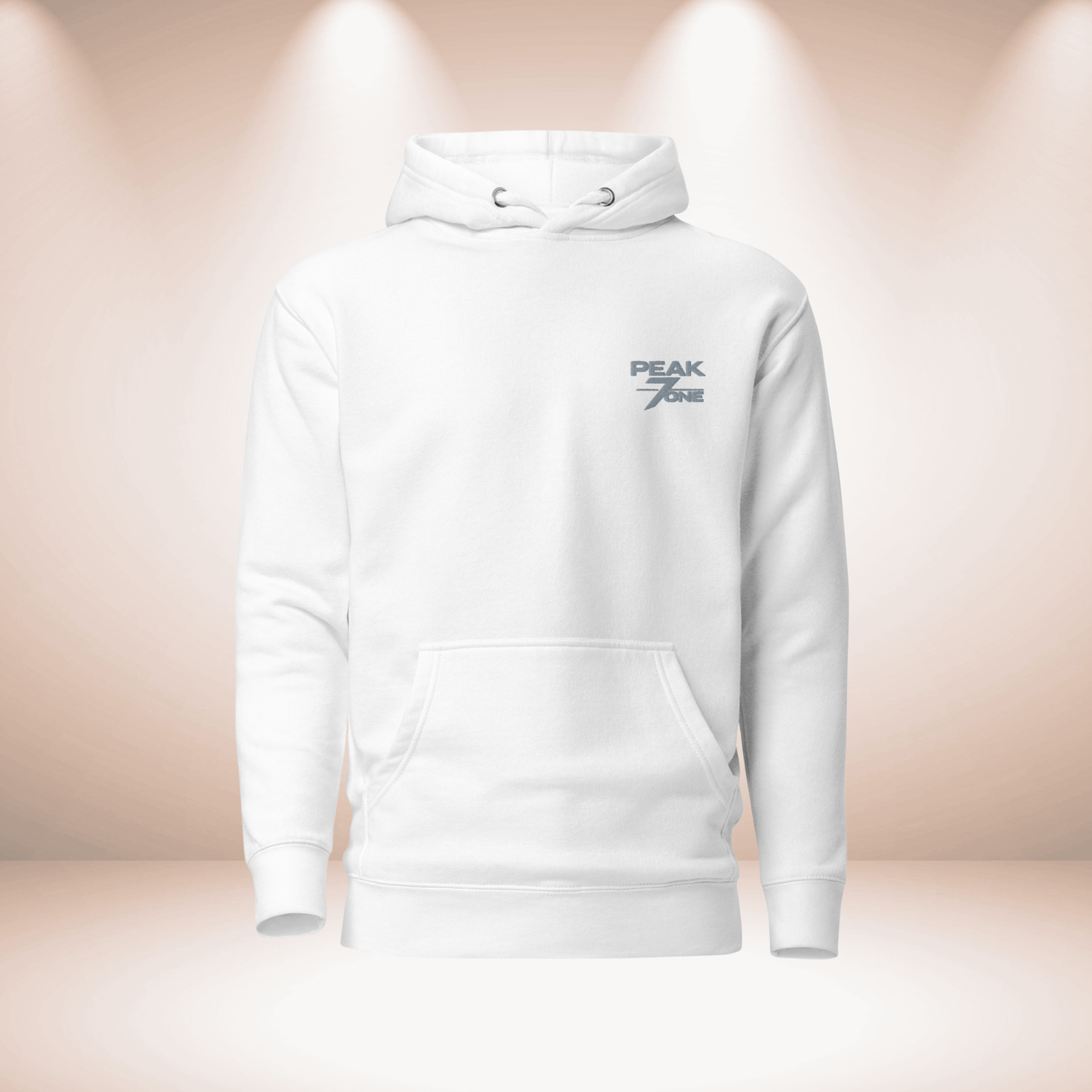 Peak7one Signature Hoodie weiß – minimalistischer Streetwear Hoodie