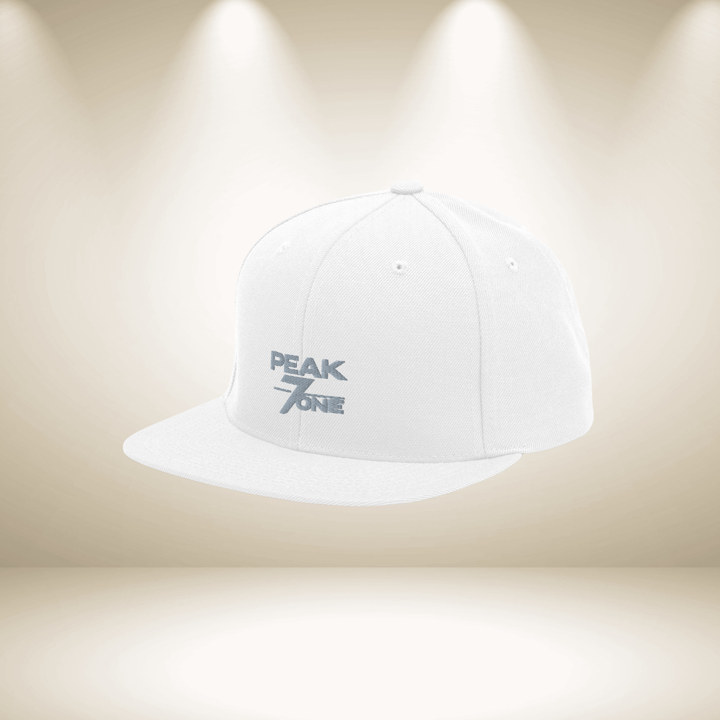 Peak7one Signature Snapback weiß – minimalistische Premium Streetwear Cap