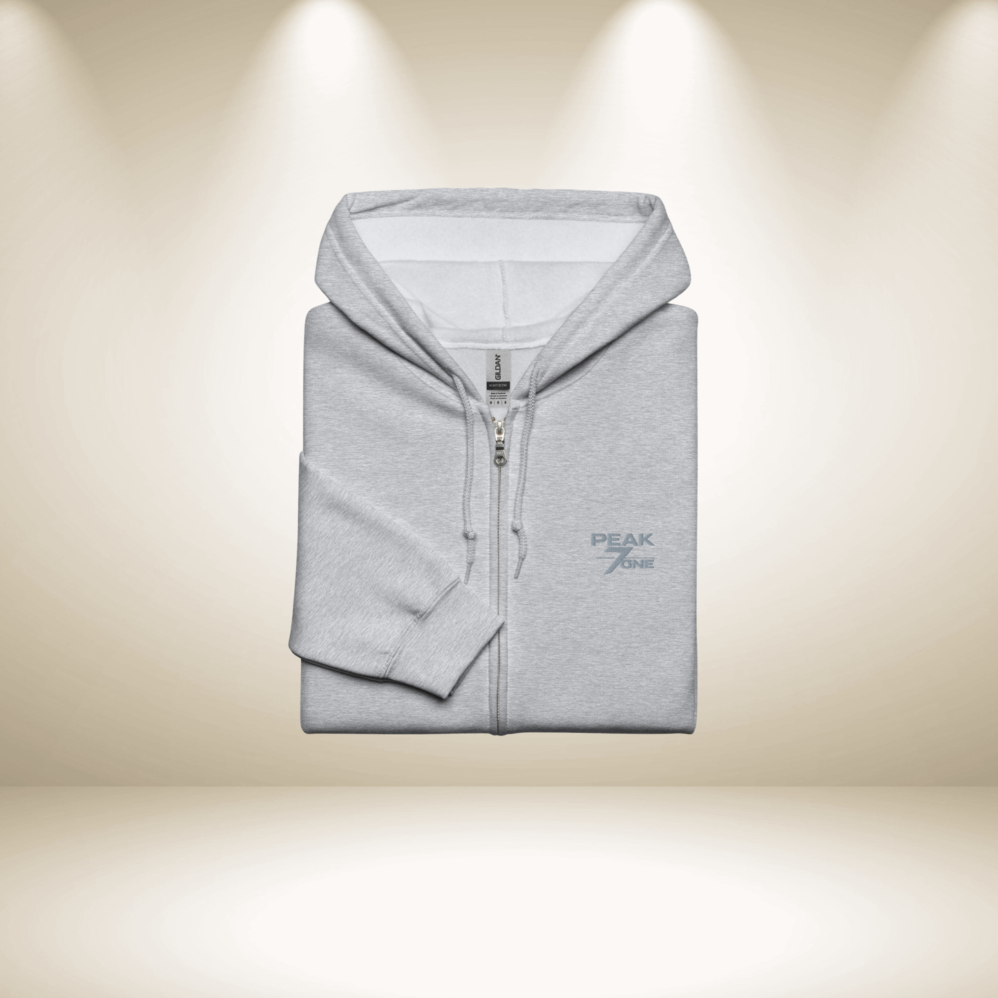Peak7one Zip Hoodie Detail – hochwertige Stickveredelung Premium Streetwear Hoodie